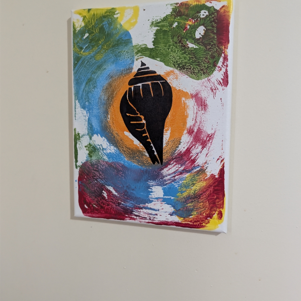 Colorful Abstract Shell Canvas Art